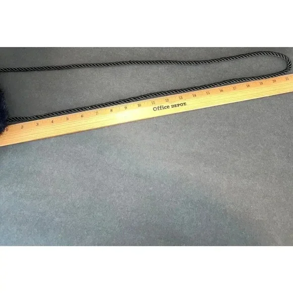 Vintage Christine Clarke faux fur mink purse crossbody satchel bag blue artsy - Picture 10 of 11